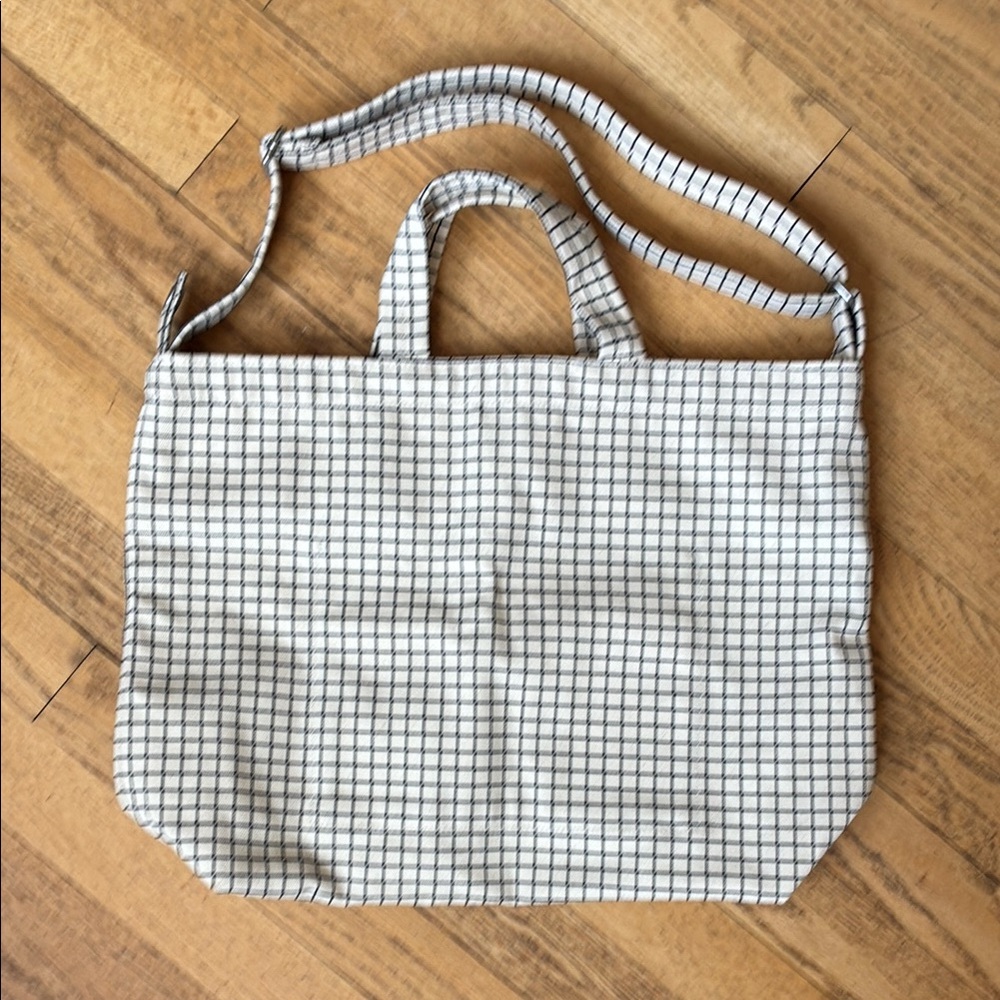 BAGGU Black and White Checkered Tote